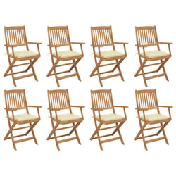 VidaXL 3075102 chaise d'extérieur Terrace Siège rembourré Bois d'acacia Crème, Blanc