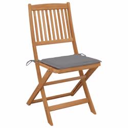 VidaXL 3075114 chaise d'extérieur Terrace Siège rembourré Bois d'acacia Gris