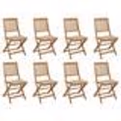 vidaXL Chaises pliables d'extérieur et coussins lot de 8 Bois d'acacia - TU