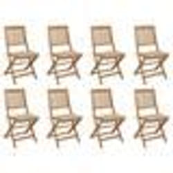 vidaXL Chaises pliables d'extérieur et coussins lot de 8 Bois d'acacia - TU