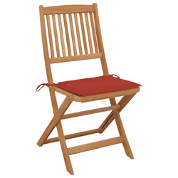 VidaXL 3075119 chaise d'extérieur Terrace Siège rembourré Bois d'acacia Rouge - Vue supplémentaire 3