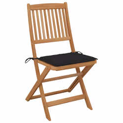 VidaXL 3075120 chaise d'extérieur Terrace Siège rembourré Bois d'acacia Noir