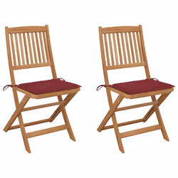 VidaXL 3075122, Terrace, Siège rembourré, Bois d'acacia, Rouge, Polyester, 485 mm