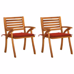 VidaXL 3075180, Terrace, Siège rembourré, Bois d'acacia, Rouge, Polyester, 590 mm