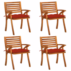 VidaXL 3075195, Terrace, Siège rembourré, Bois d'acacia, Rouge, Polyester, 590 mm