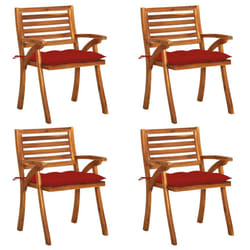 VidaXL 3075195 chaise d'extérieur Terrace Siège rembourré Bois d'acacia Rouge