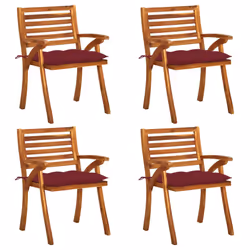 VidaXL 3075198, Terrace, Siège rembourré, Bois d'acacia, Rouge, Polyester, 590 mm