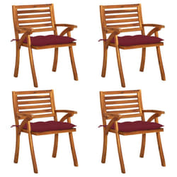 VidaXL 3075198 chaise d'extérieur Terrace Siège rembourré Bois d'acacia Rouge