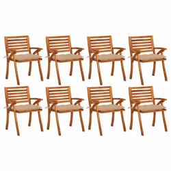 VidaXL 3075219, Terrace, Siège rembourré, Bois d'acacia, Beige, Polyester, 590 mm