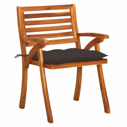 VidaXL 3075224 chaise d'extérieur Terrace Siège rembourré Bois d'acacia Taupe