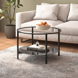 Vidaxl - Table à thé Noir et transparent 70 cm Verre trempé