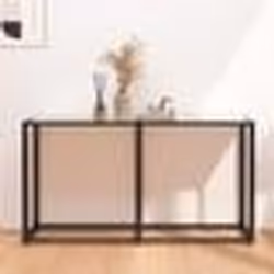 vidaXL Table console Marbre blanc 140x35x75,5 cm Verre trempé - TU