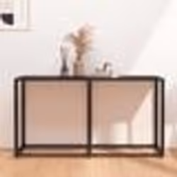 vidaXL Table console Marbre noir 140x35x75,5 cm Verre trempé - TU