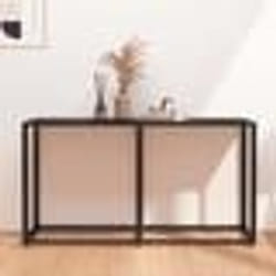 vidaXL Table console Marbre noir 140x35x75,5 cm Verre trempé - TU