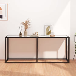 Vidaxl - Table console Marbre blanc 180x35x75,5 cm Verre trempé