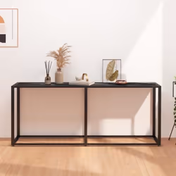 vidaXL Table console Marbre noir 180x35x75,5 cm Verre trempé - TU