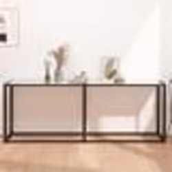 vidaXL Table console Marbre blanc 200x35x75,5 cm Verre trempé - TU