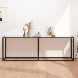 Vidaxl - Table console Marbre blanc 220x35x75,5 cm Verre trempé
