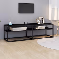 Ce meuble TV, au design épuré et moderne, se veut un supplément pratique à votre espace de vie actuel. Ce meuble stéréo est e ...