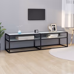 Ce meuble TV, au design épuré et moderne, se veut un supplément pratique à votre espace de vie actuel. Ce meuble stéréo est e ...