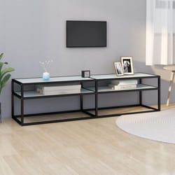 Vidaxl - Meuble tv Marbre blanc 160x40x40,5 cm Verre trempé