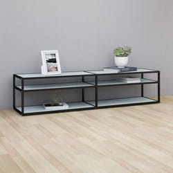 vidaXL Meuble TV Marbre blanc 180x40x40,5 cm Verre trempé