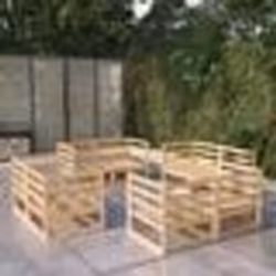 vidaXL Salon de jardin 8 pcs bois de pin massif - TU