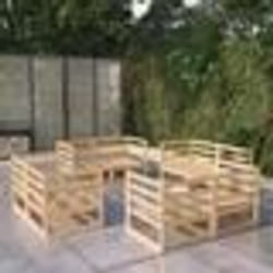 vidaXL Salon de jardin 8 pcs bois de pin massif - TU