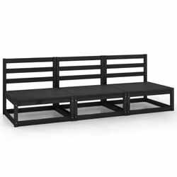 VidaXL 3075303, 3 siège(s), Noir, 110 kg