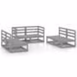 vidaXL Salon de jardin 6 pcs gris bois de pin massif - TU