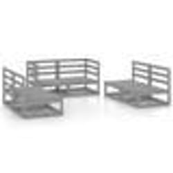vidaXL Salon de jardin 6 pcs gris bois de pin massif - TU
