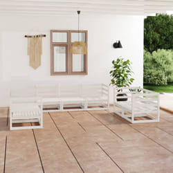 Vidaxl - Salon de jardin 7 pcs Blanc Bois de pin massif