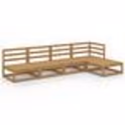 vidaXL Salon de jardin 5 pcs marron miel bois de pin massif - TU