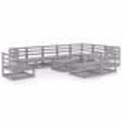 vidaXL Salon de jardin 11 pcs gris bois de pin massif - TU