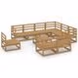 vidaXL Salon de jardin 10 pcs marron miel bois de pin massif - TU