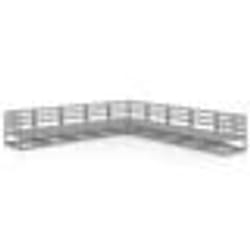 vidaXL Salon de jardin 9 pcs gris bois de pin massif - TU
