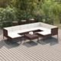 vidaXL Salon de jardin 10 pcs marron miel bois de pin massif - TU
