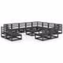 vidaXL Salon de jardin 13 pcs noir bois de pin massif - TU