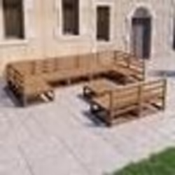 vidaXL Salon de jardin 10 pcs bois de pin massif - TU