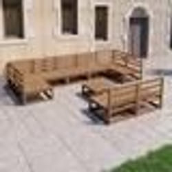 vidaXL Salon de jardin 10 pcs bois de pin massif - TU