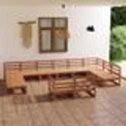 vidaXL Salon de jardin 12 pcs bois de pin massif - TU