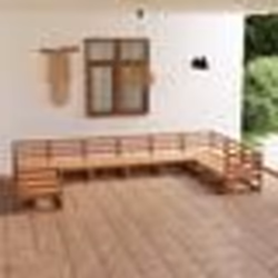 vidaXL Salon de jardin 10 pcs bois de pin massif - TU