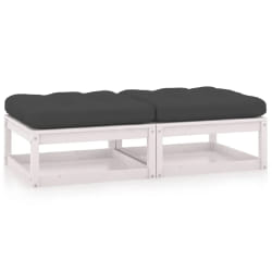 vidaXL Repose-pieds de jardin avec coussins lot de 2 Bois pin solide - TU