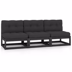 VidaXL 3076353, 3 siège(s), Noir