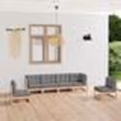vidaXL Salon de jardin 6 pcs avec coussins Bois de pin massif - TU