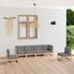 vidaXL Salon de jardin 6 pcs avec coussins Bois de pin massif - TU