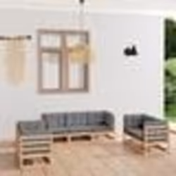 vidaXL Salon de jardin 7 pcs avec coussins Bois de pin massif - TU