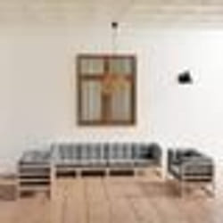vidaXL Salon de jardin 8 pcs avec coussins Bois de pin massif - TU