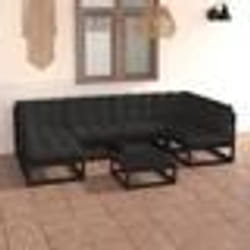 vidaXL Salon de jardin 7 pcs avec coussins Bois de pin massif - TU