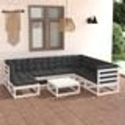 vidaXL Salon de jardin 8 pcs avec coussins Bois de pin massif - TU